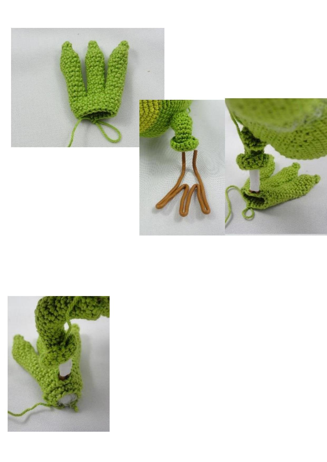 Схема вязания амигуруми: Зеленый трехголовый дракон с пошаговыми инструкциями
