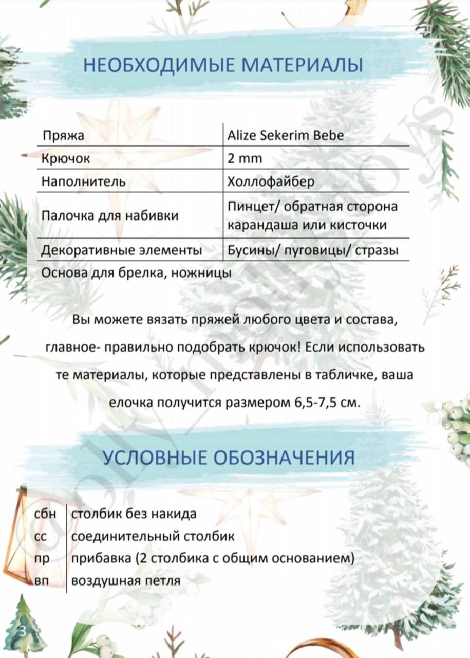 Схема вязания крючком новогодней елочки амигуруми с пуговицами и бусинами