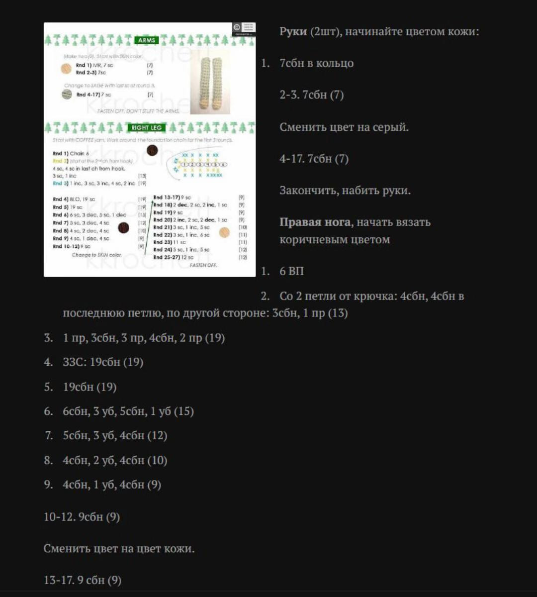 Схема вязания куклы Carina крючком