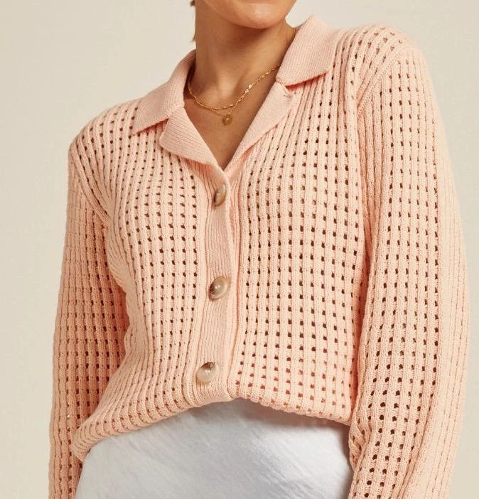 Схема вязания спицами ажурного узора для кардигана