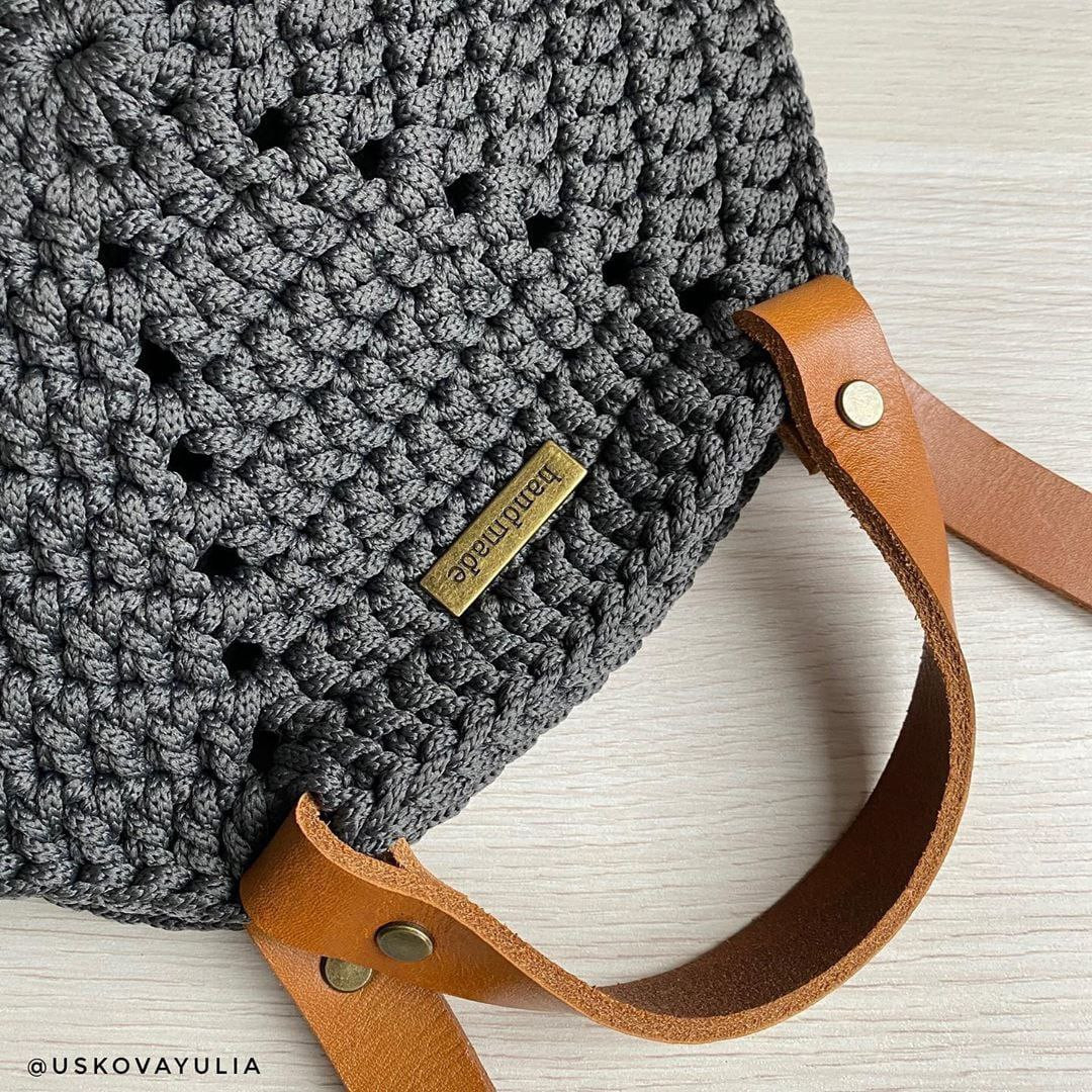 Схема вязания сумки крючком из шнура