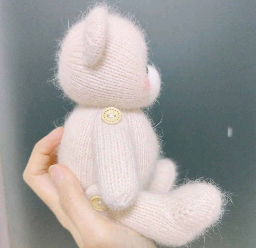 Схема вязания светлого плюшевого медвежонка спицами