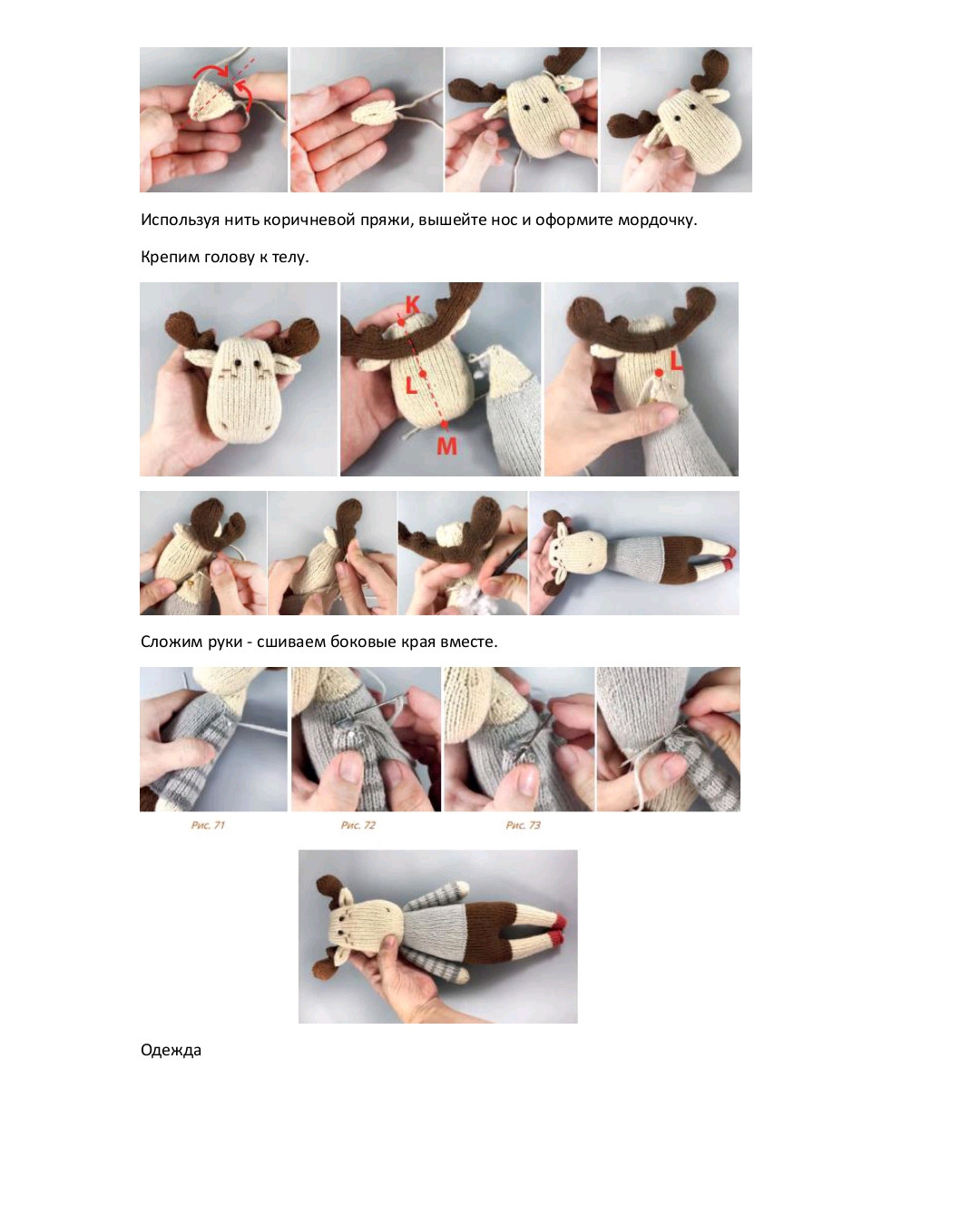 Схема в'язання оленя Christopher спицями