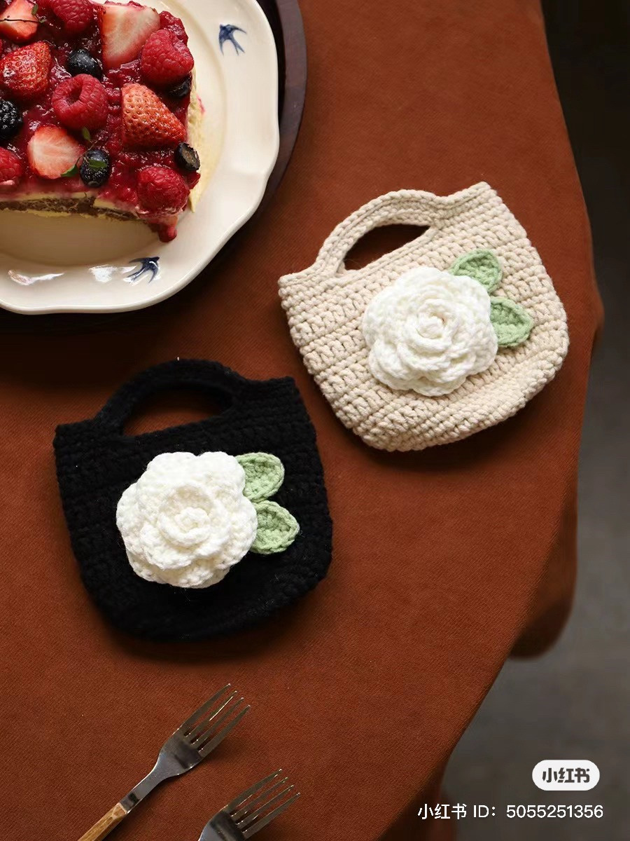 Small Camellia Handbag Crochet Pattern Tutorial