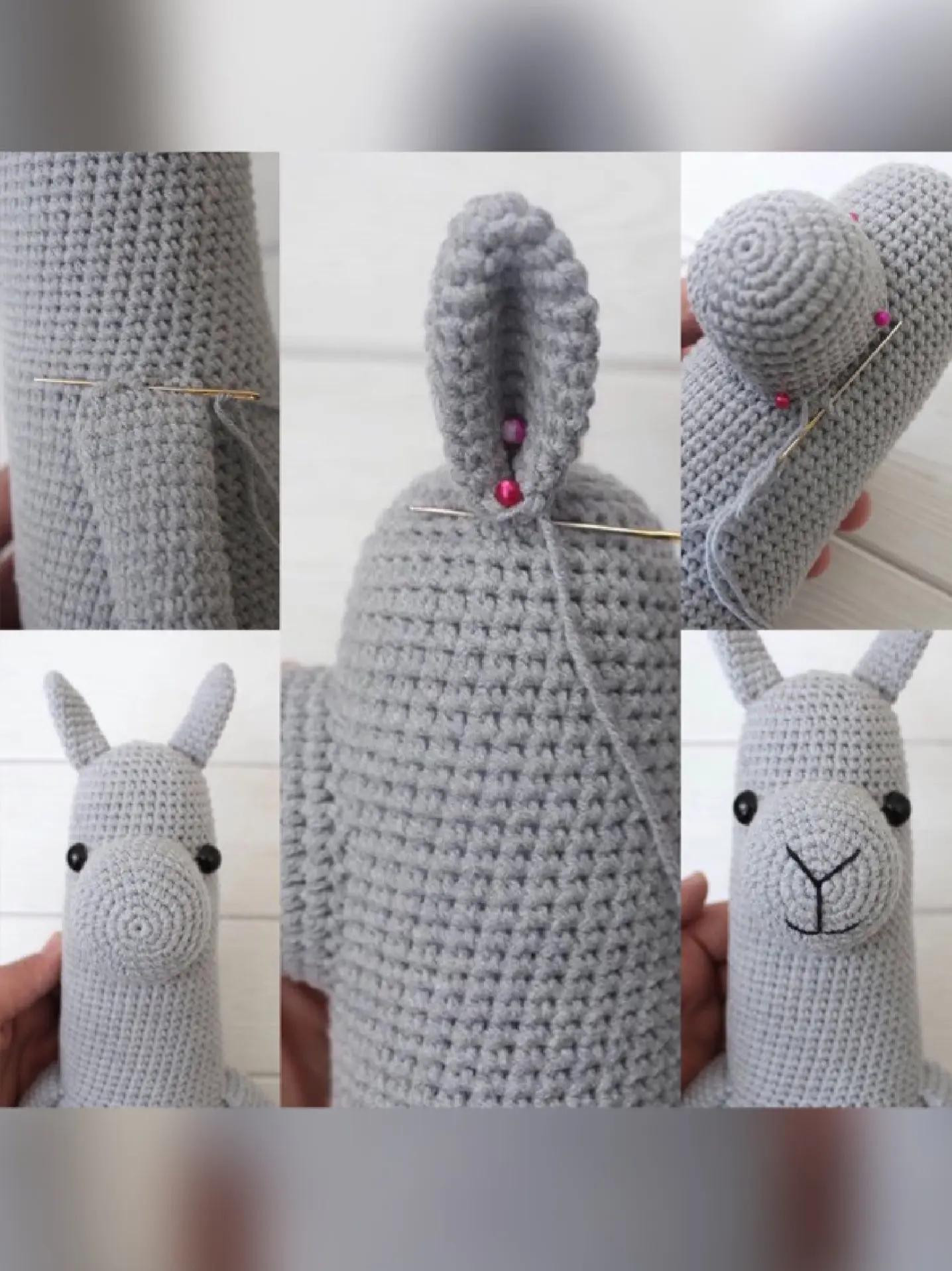 Sơ đồ móc len Alpaca màu xám với quần nâu