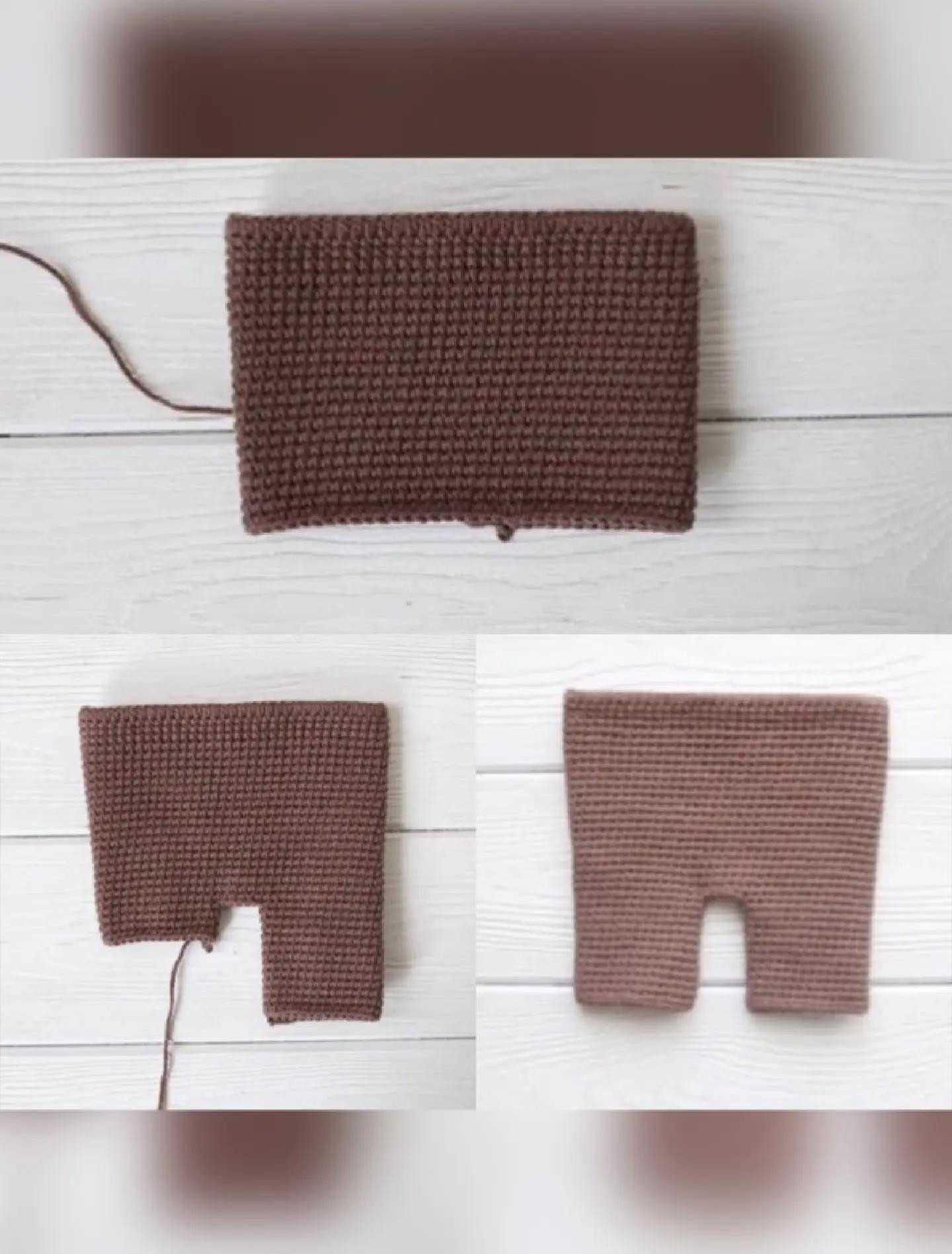 Sơ đồ móc len Alpaca màu xám với quần nâu