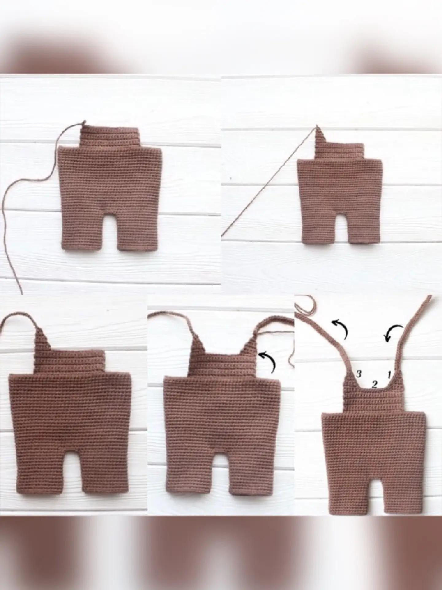 Sơ đồ móc len Alpaca màu xám với quần nâu