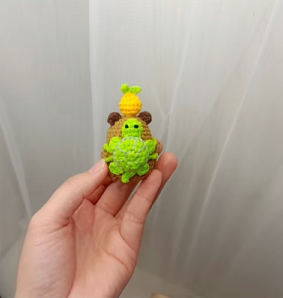 Sơ đồ móc len búp bê Kapibara và rùa nhỏ dễ thương