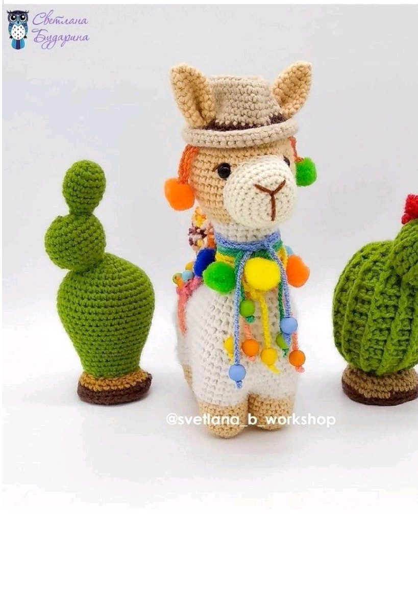 Sơ đồ móc len búp bê Llama Amigurumi dễ thương
