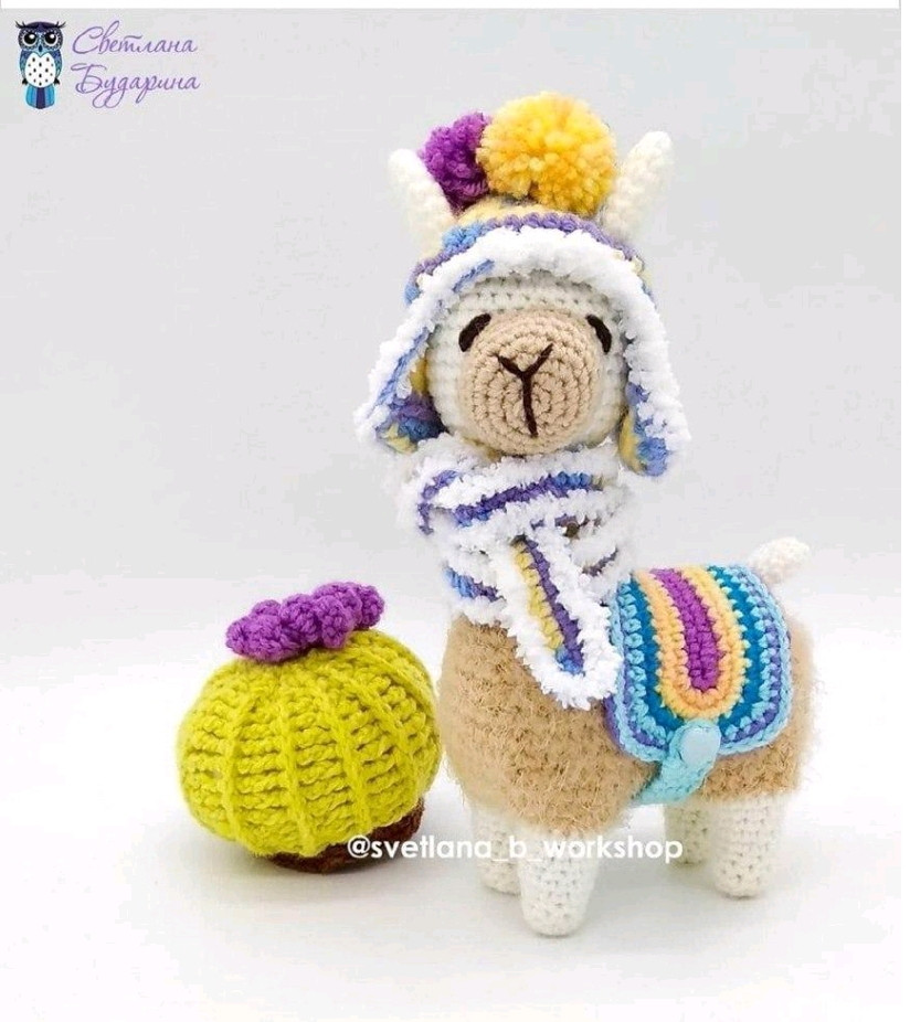 Sơ đồ móc len búp bê Llama Amigurumi dễ thương