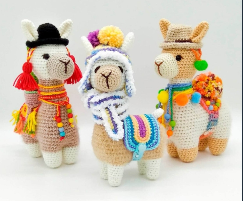Sơ đồ móc len búp bê Llama Amigurumi dễ thương