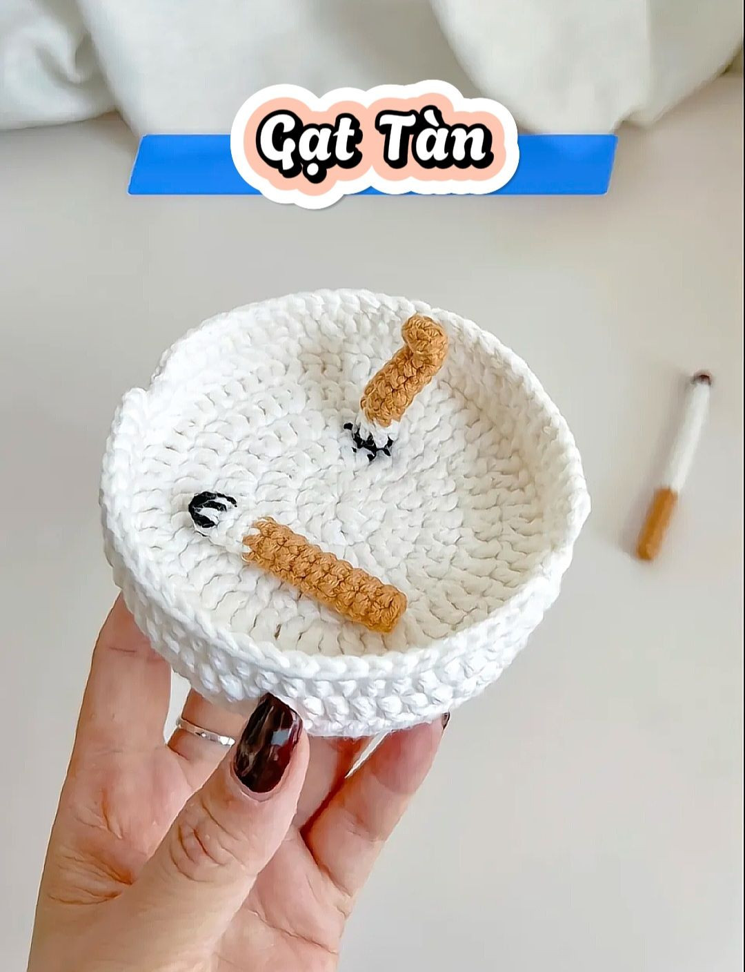 Sơ đồ móc len gạt tàn thuốc lá hình tròn