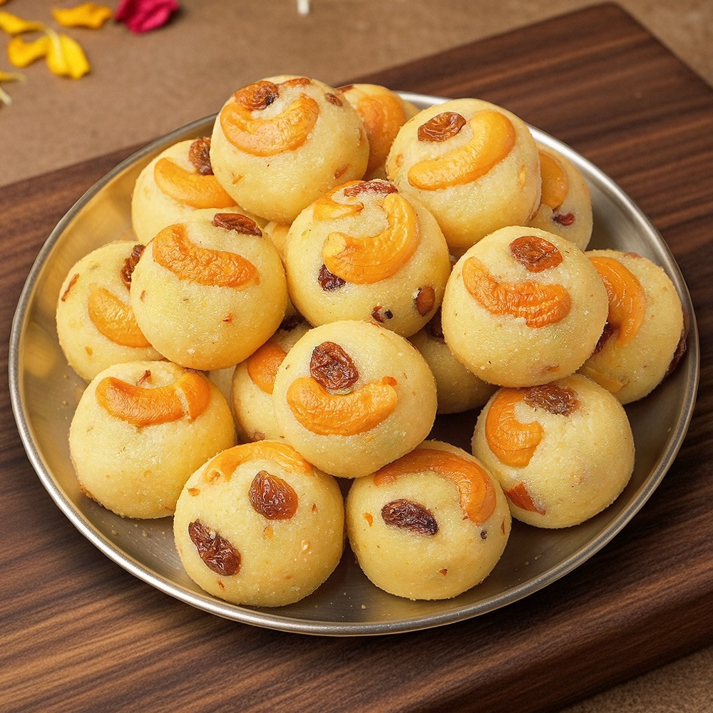Soft & Delicious Rava Laddu Recipe with Cashews and Raisins - Easy Indian Sweet