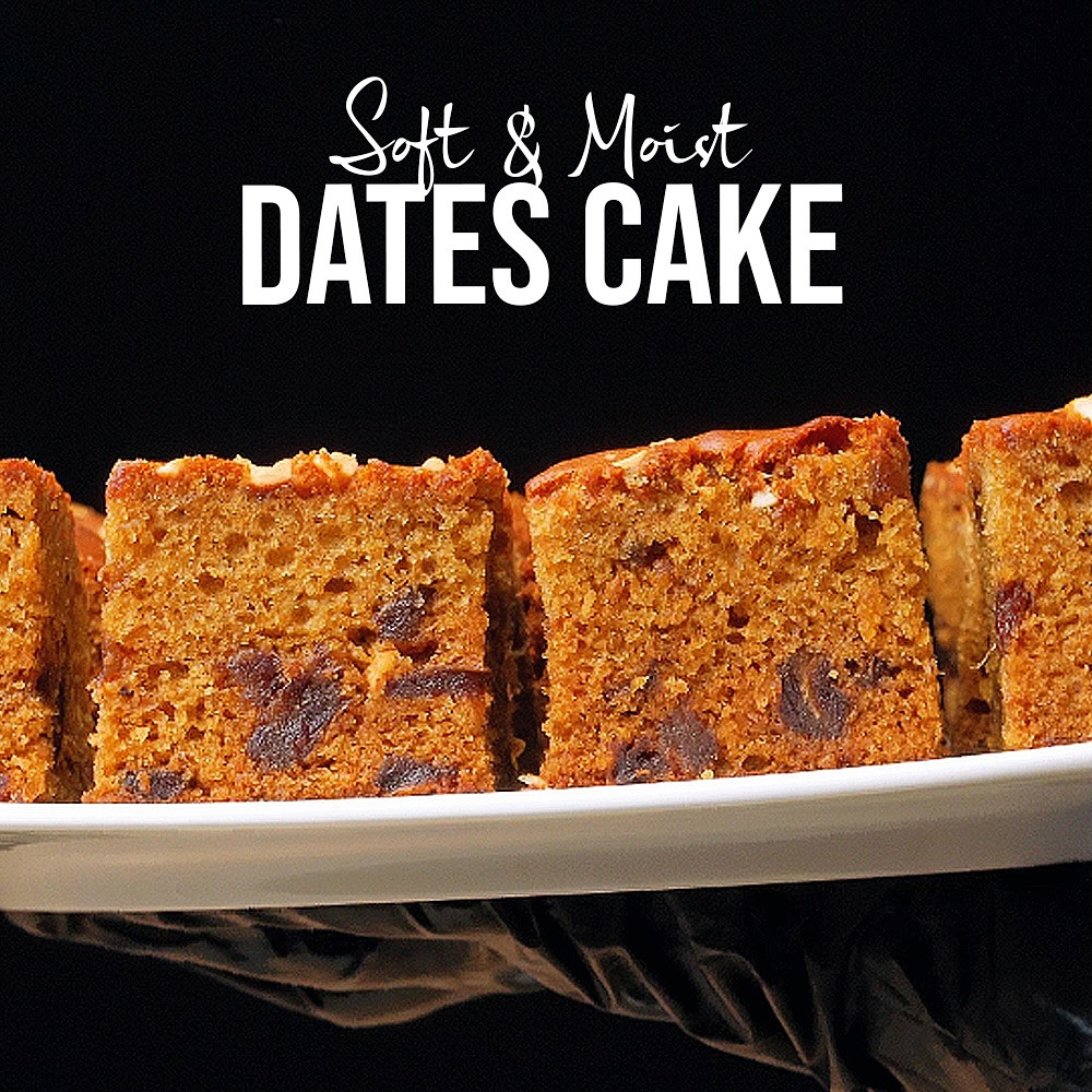 Soft & Moist Dates Cake Recipe | Super Moist Bakery-Style with Cashews