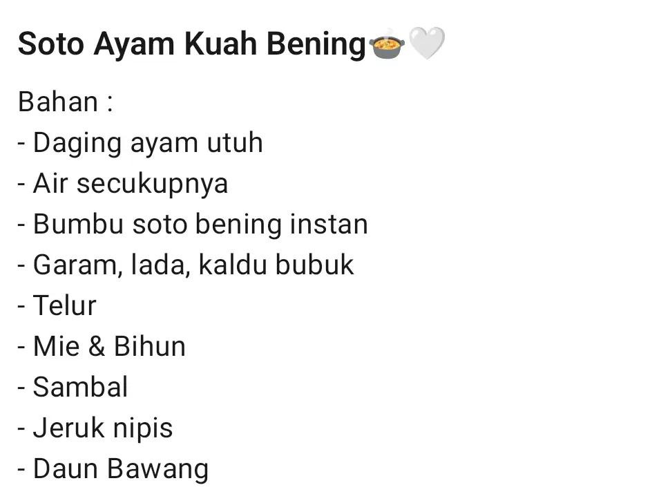 Soto Ayam Kuah Bening