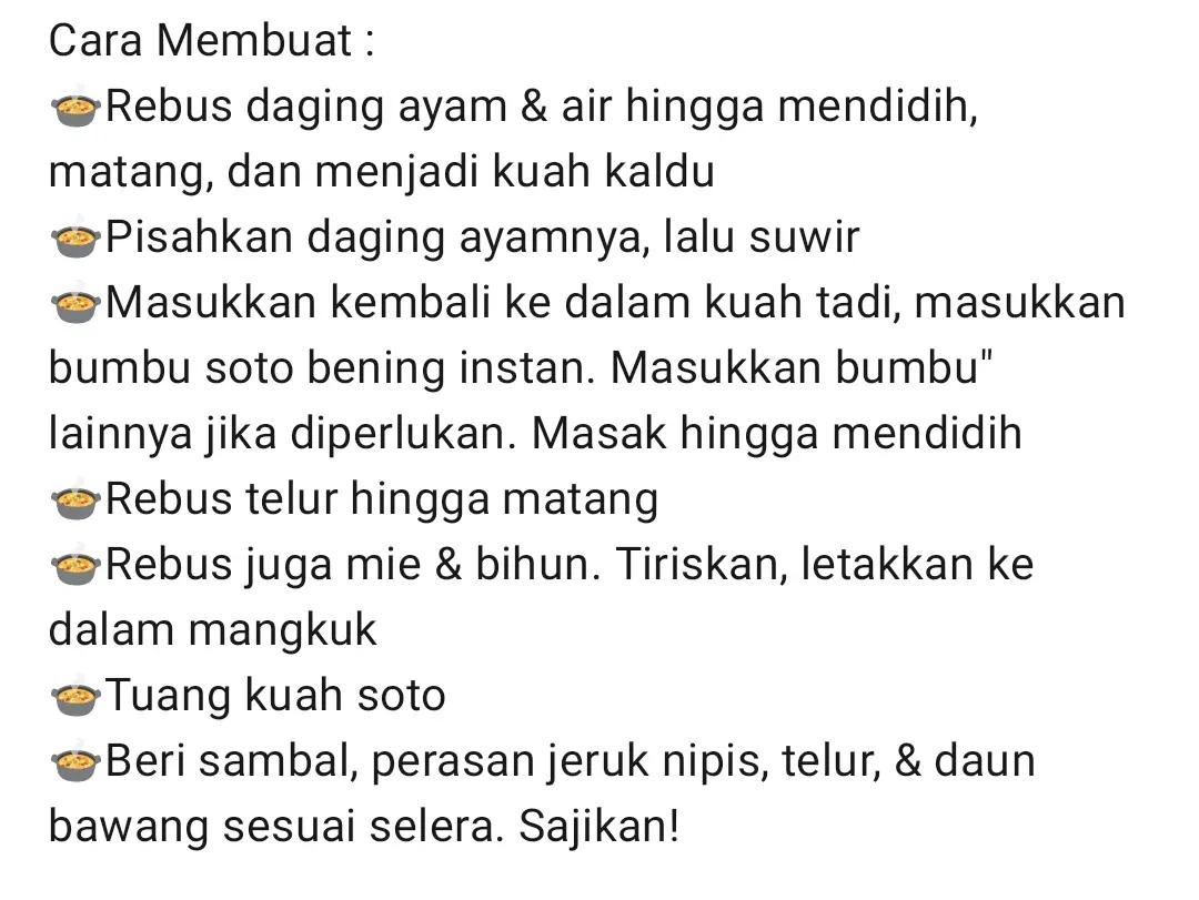 Soto Ayam Kuah Bening