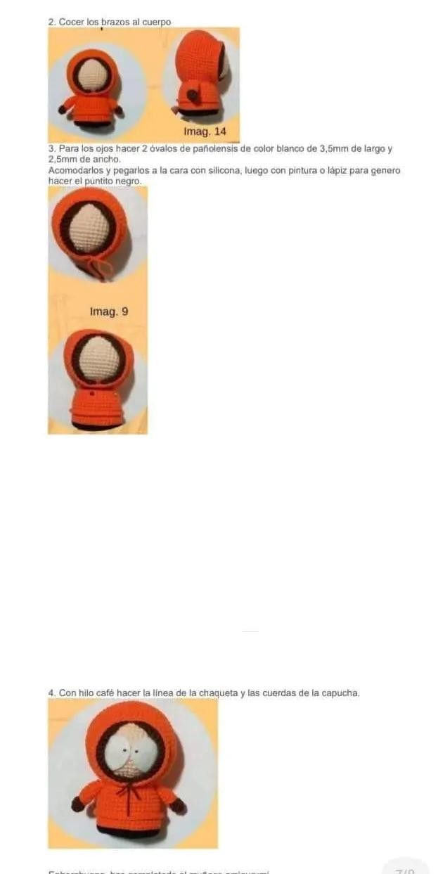 South Park Kenny Amigurumi Muñeca PDF Patrón Gratis