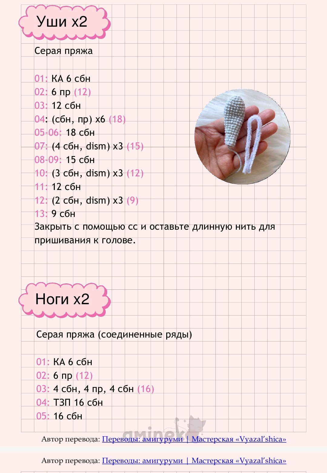 Спанч Боб с кроличьими ушами: схема амигуруми