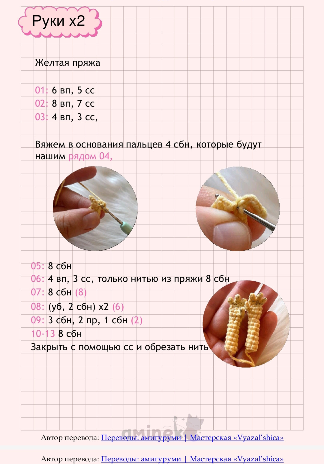 Спанч Боб с кроличьими ушами: схема амигуруми