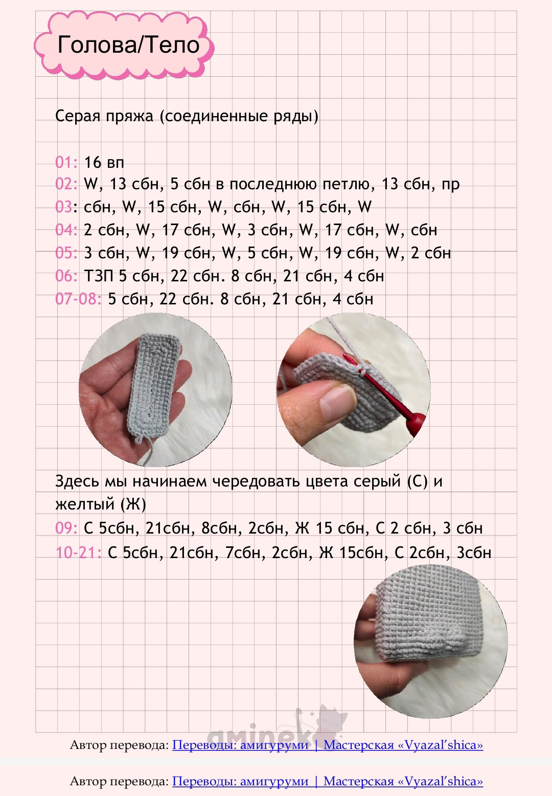 Спанч Боб с кроличьими ушами: схема амигуруми
