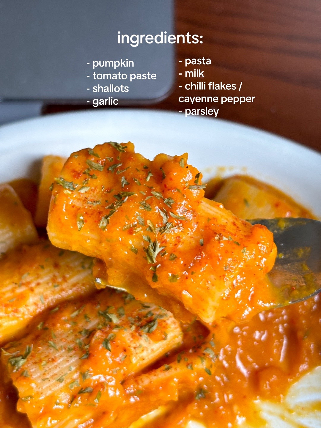 Spicy Pumpkin Tomato Rigatoni Pasta Recipe
