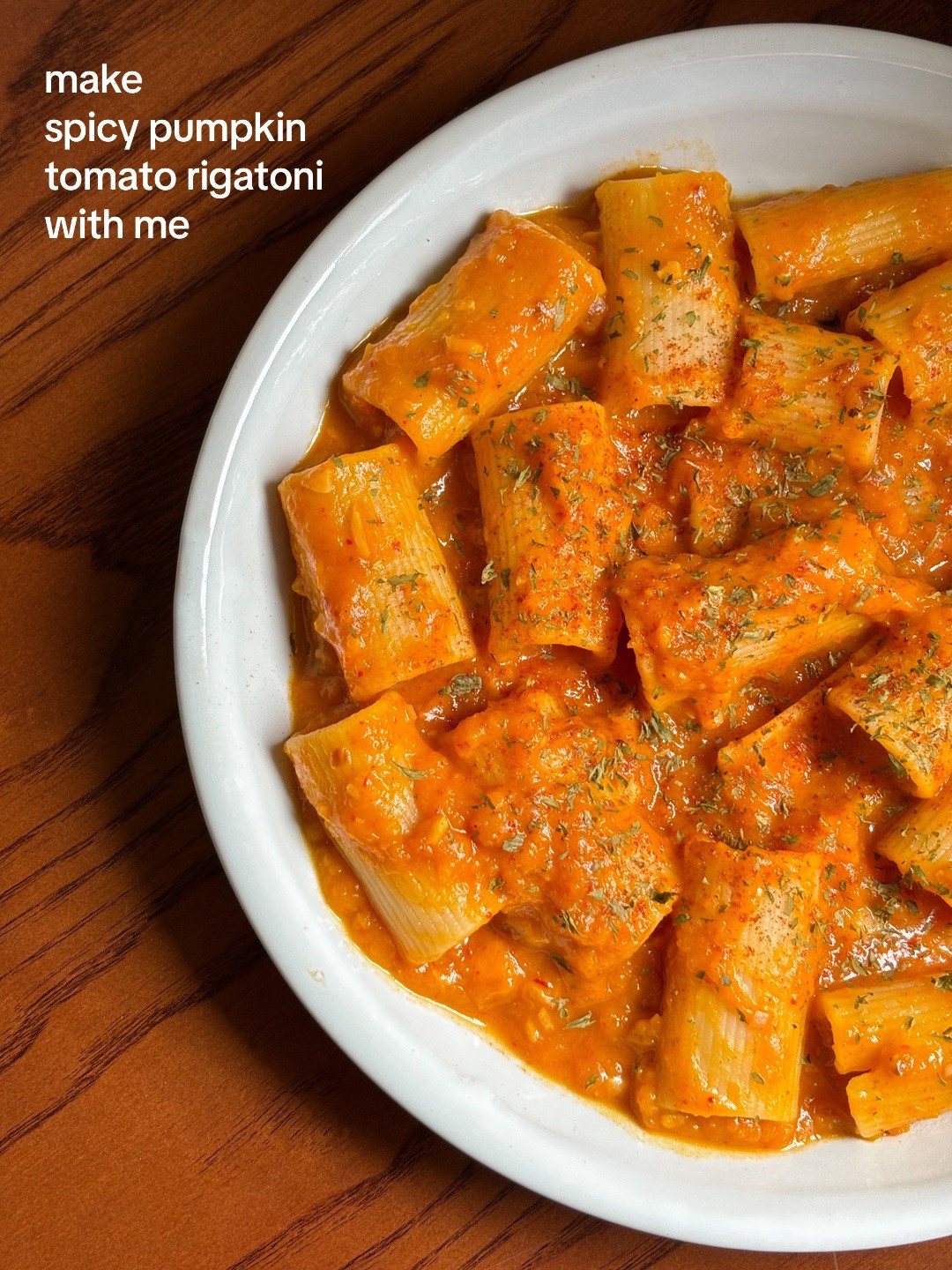Spicy Pumpkin Tomato Rigatoni Pasta Recipe