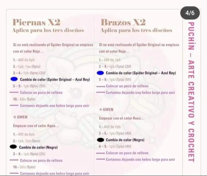 Spider-Verse Crochet Amigurumi Pattern: Original, Black Suit & Gwen