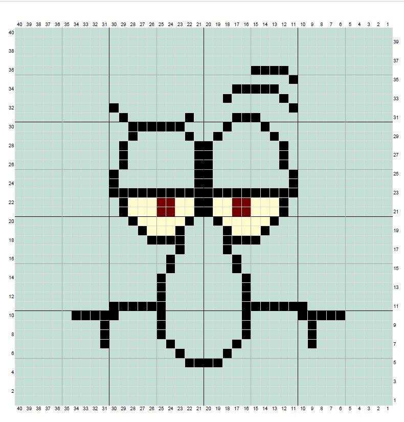 SpongeBob SquarePants Tapestry Crochet Pixel Charts: SpongeBob, Patrick Star, Squidward Tentacles, Sandy Cheeks and Garry