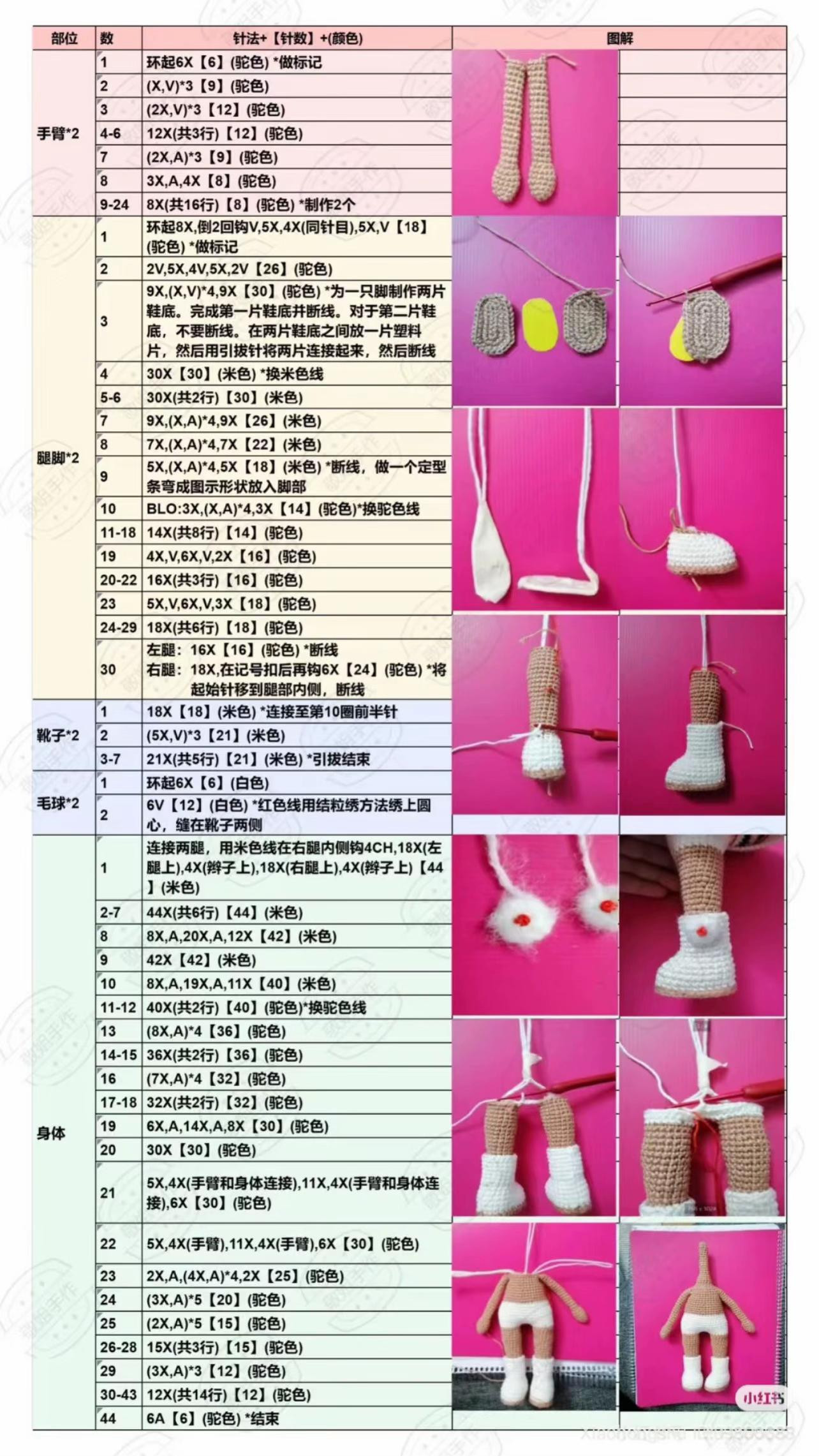 Spring Deer Amigurumi Doll with Embroidered Cape and Bunny