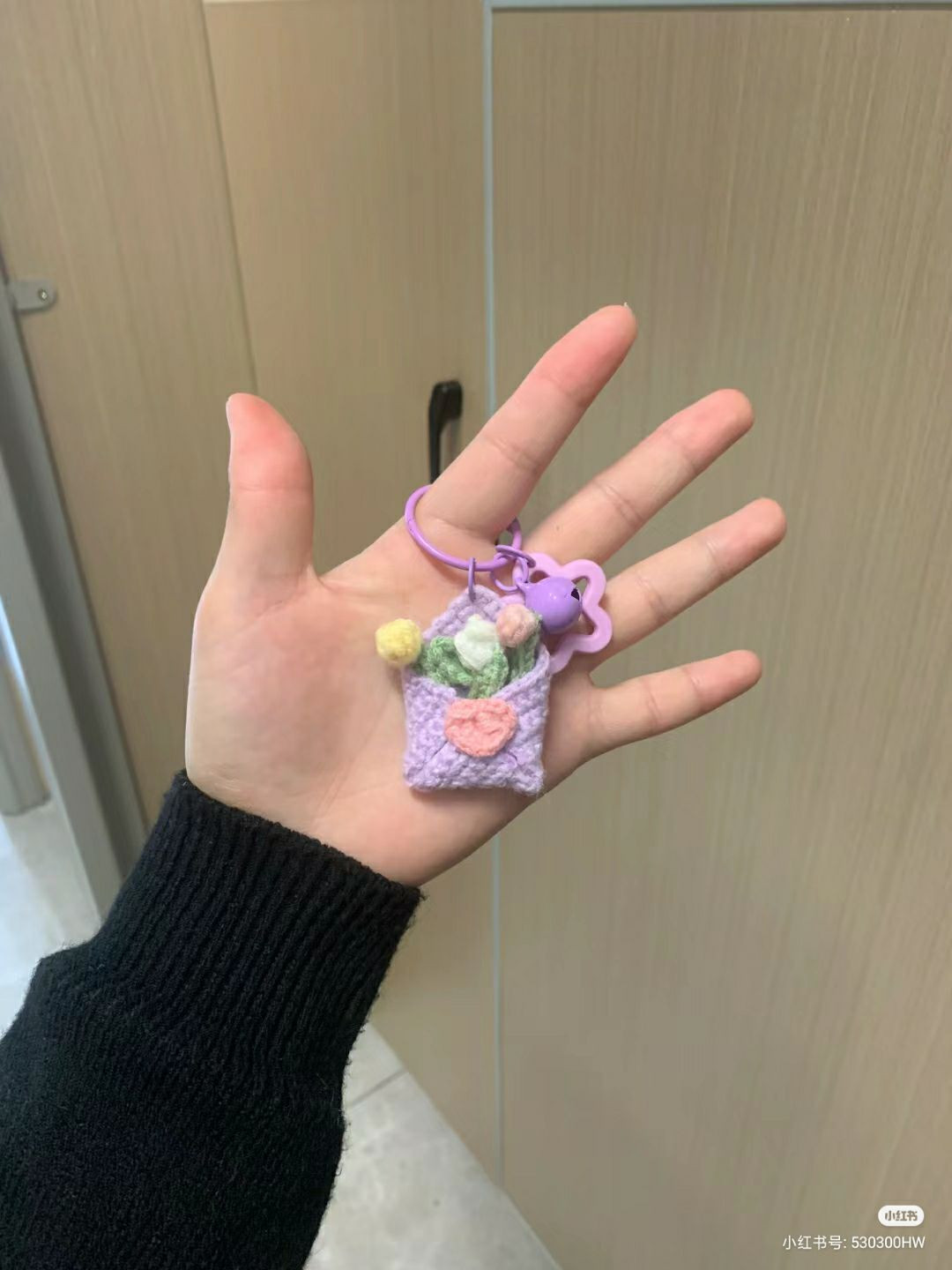 Spring Letter Crochet Pattern: Purple Tulip Bouquet Bag Keychain