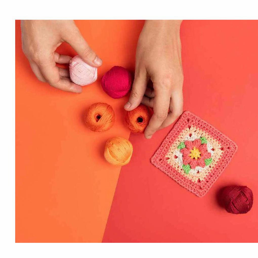 Spring Square Crochet Pattern Chart with Flower Design