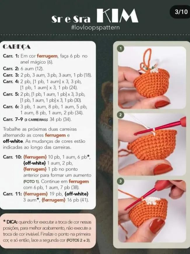 Sr e Sra Kim - Tutorial Completo de Crochê para Casais Raposa Amigurumi com Materiais e Abreviações