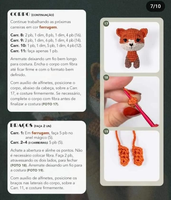 Sr e Sra Kim - Tutorial Completo de Crochê para Casais Raposa Amigurumi com Materiais e Abreviações