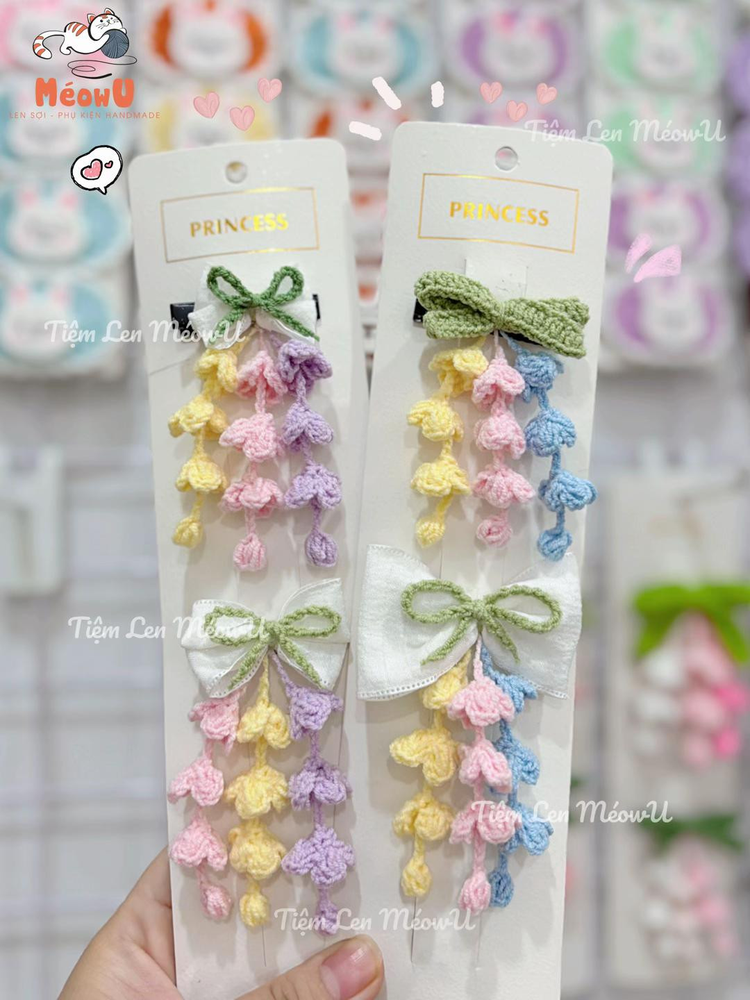 Step-by-step Crochet Tutorial for Hanging Flower Hair Clips
