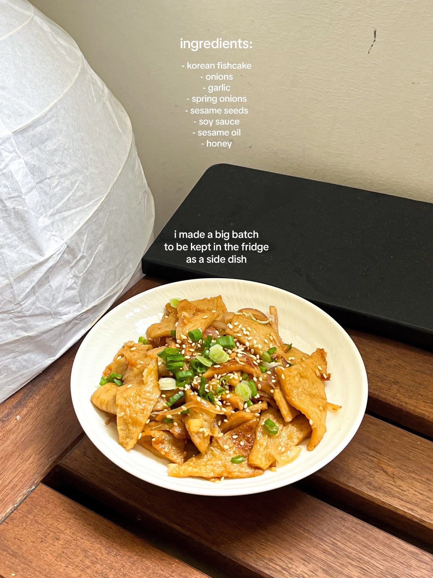 Stir-fried Korean Fishcake (Eomuk) with Garlic and Onions