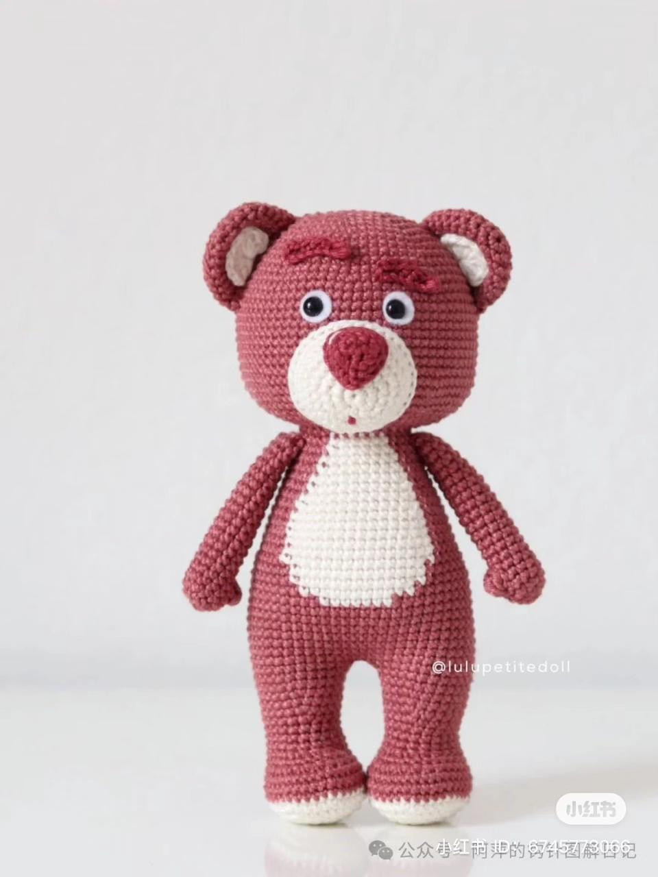 Strawberry Bear Amigurumi Crochet Pattern Tutorial