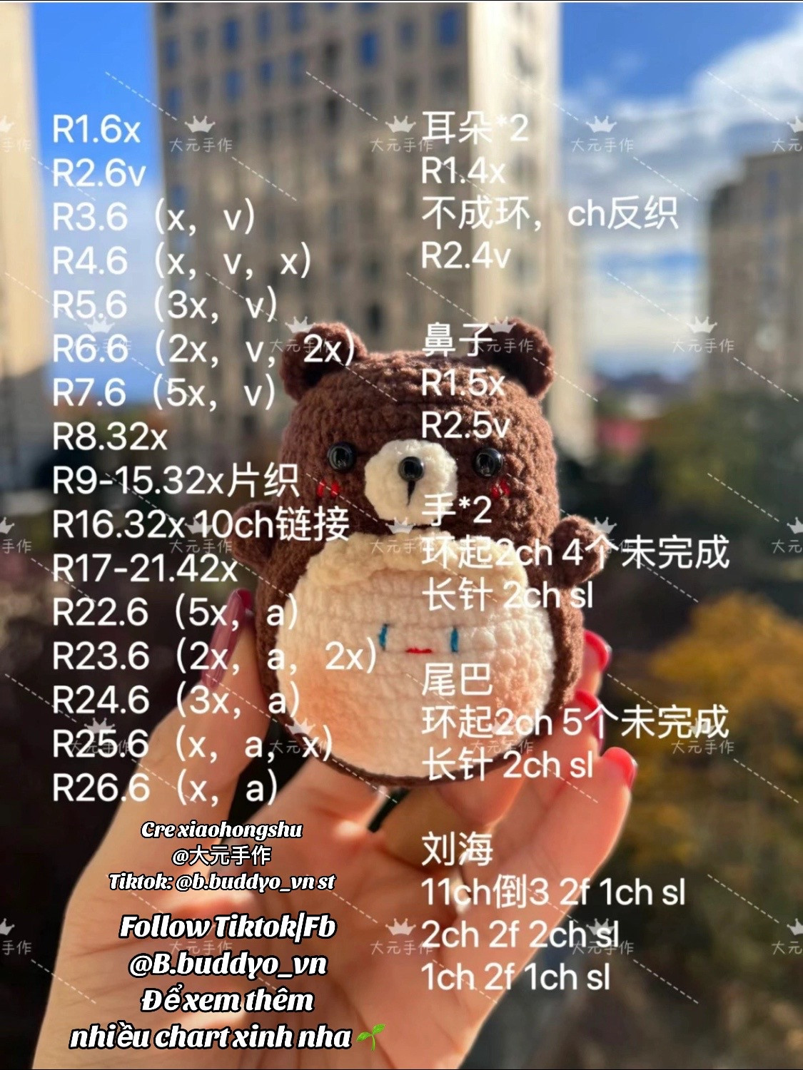 Strawberry Bear Mochi Crochet Pattern