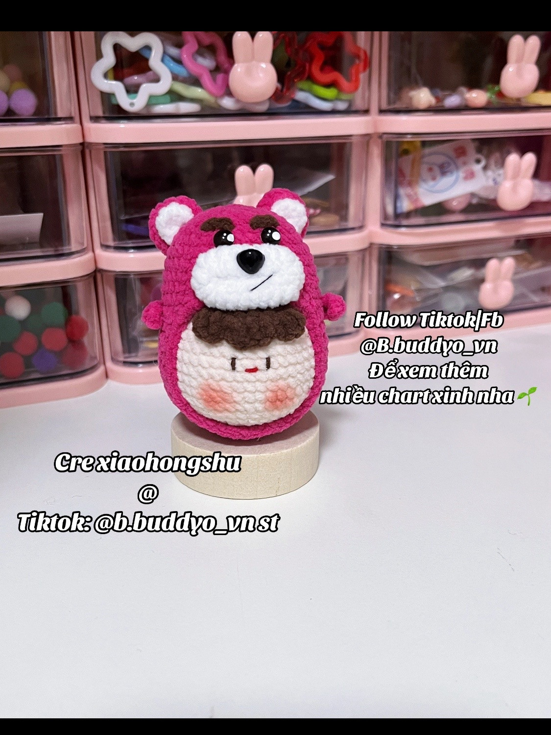 Strawberry Bear Mochi Crochet Pattern