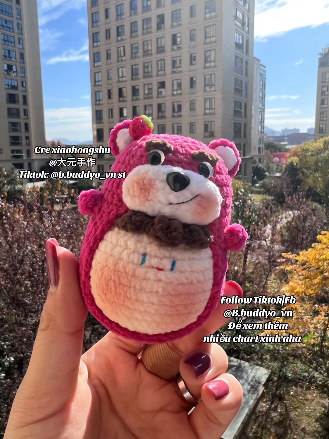 Strawberry Bear Mochi Crochet Pattern