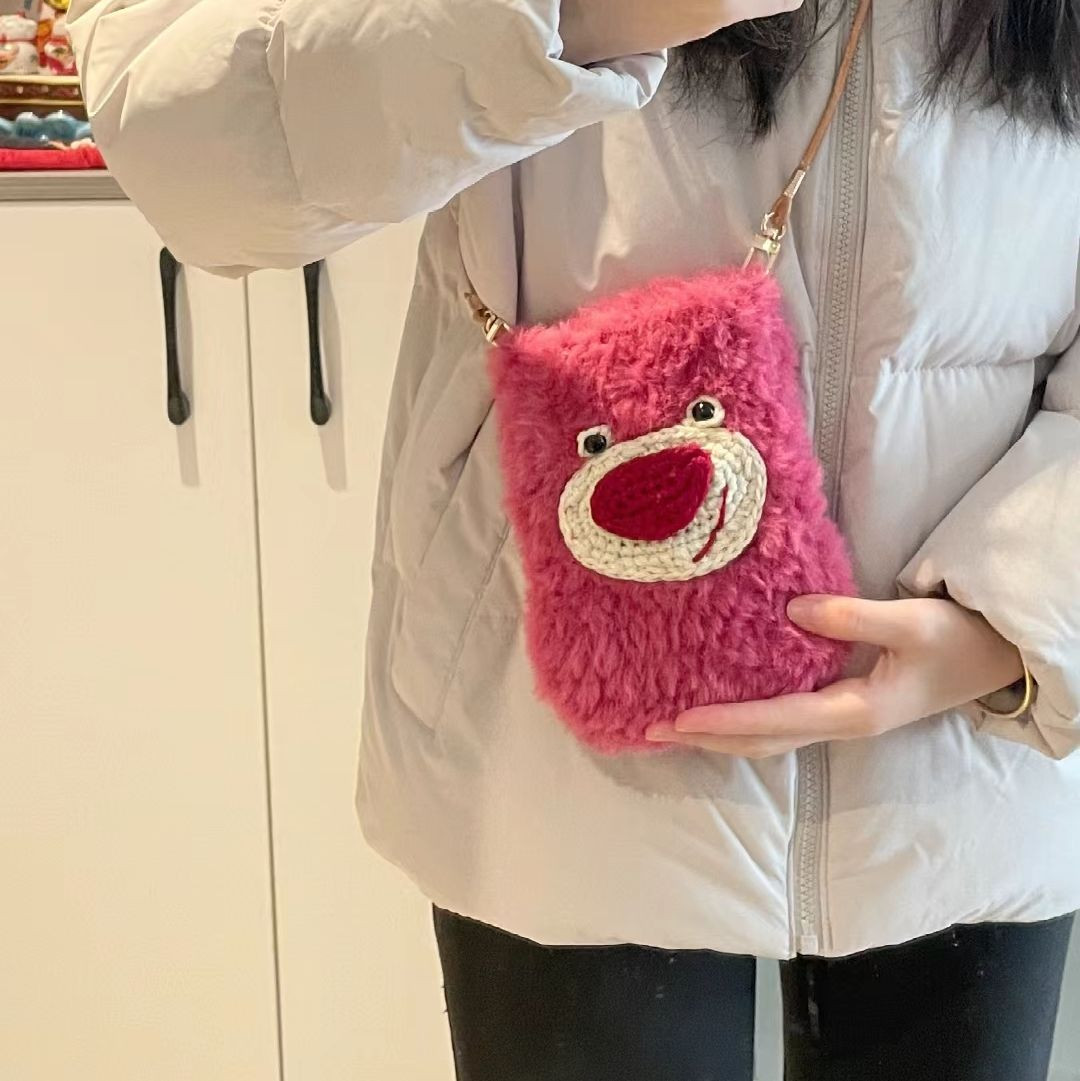 Strawberry Bear Phone Bag Crochet Pattern