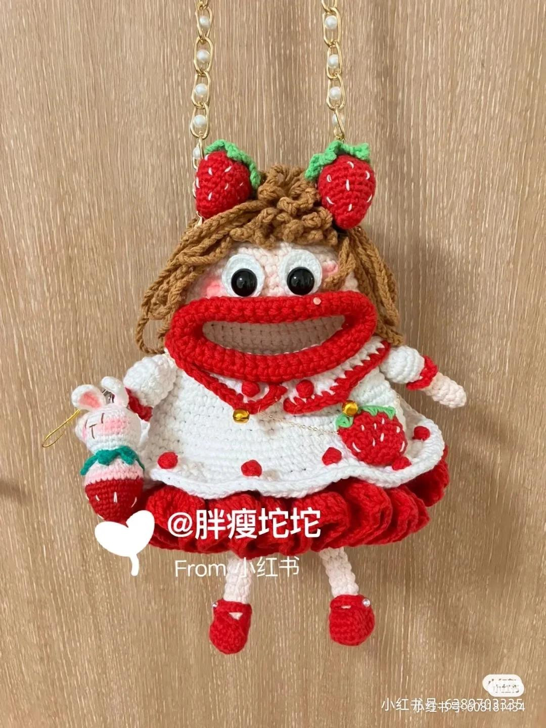 Strawberry Big Mouth Doll Crochet Pattern