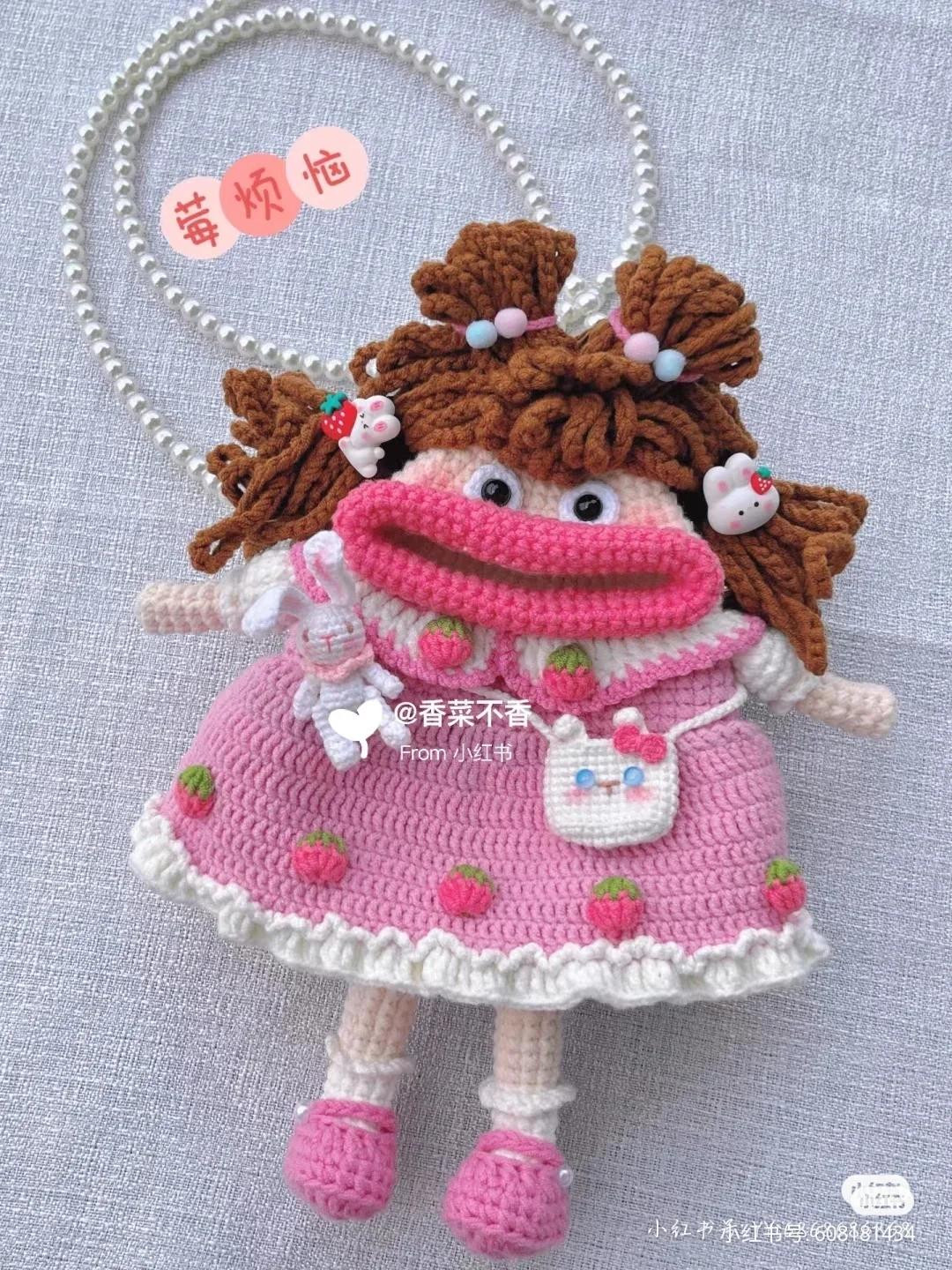 Strawberry Big Mouth Doll Crochet Pattern