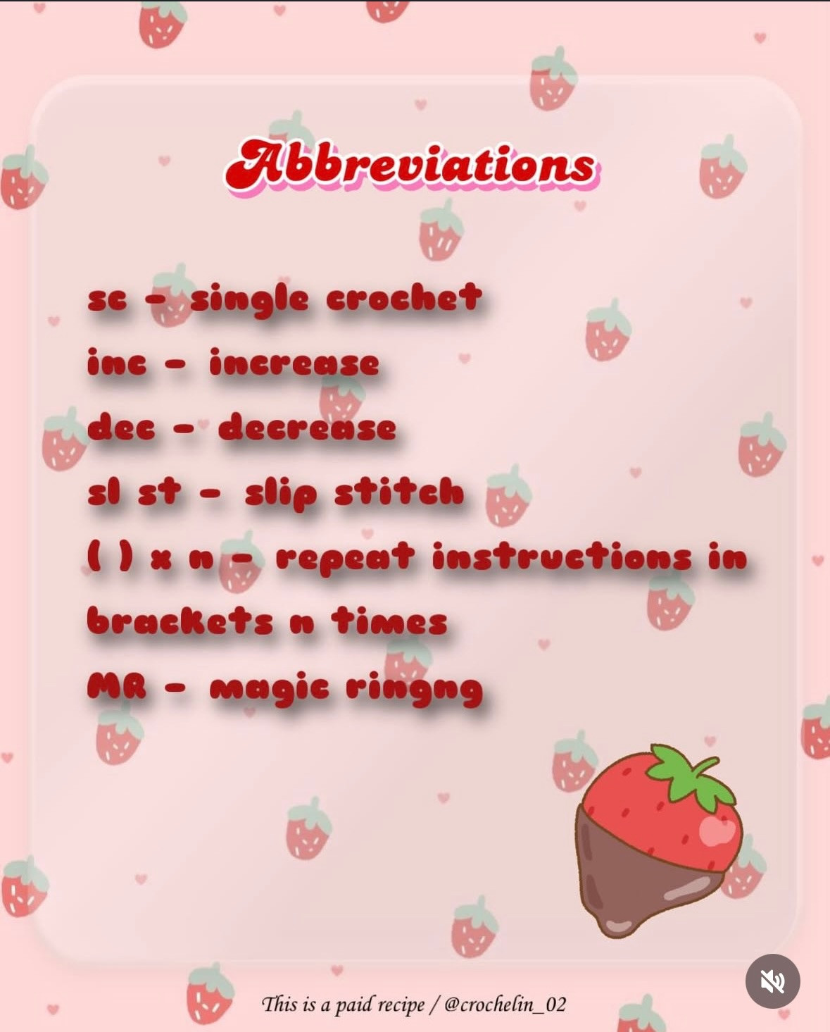 Strawberry Chocolate Heart Keychain - Crochet Pattern