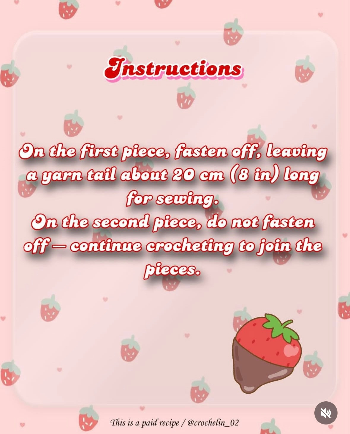 Strawberry Chocolate Heart Keychain - Crochet Pattern