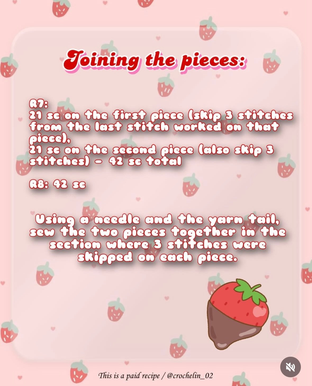 Strawberry Chocolate Heart Keychain - Crochet Pattern