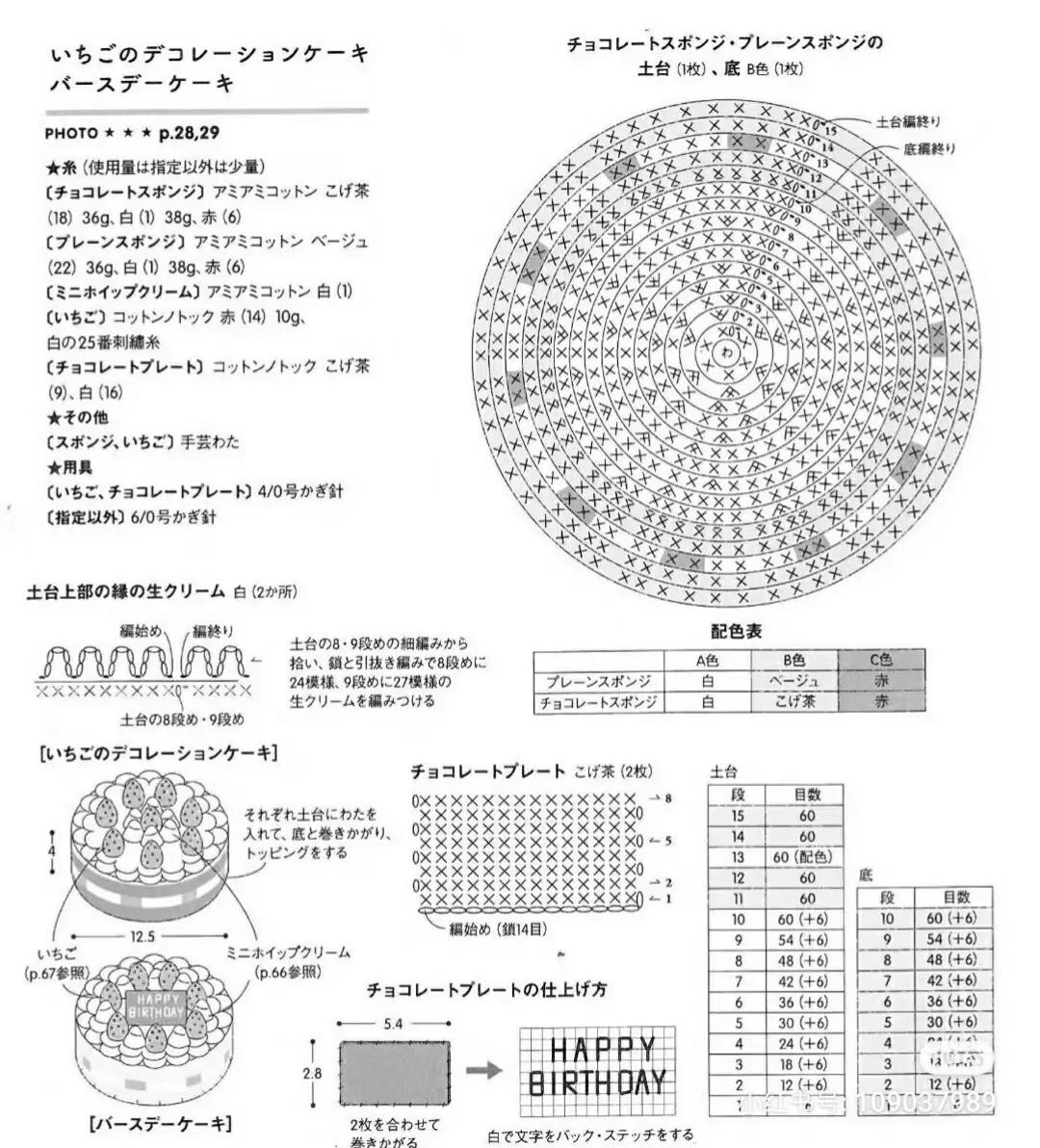 Strawberry Decoration Cake Crochet Pattern
