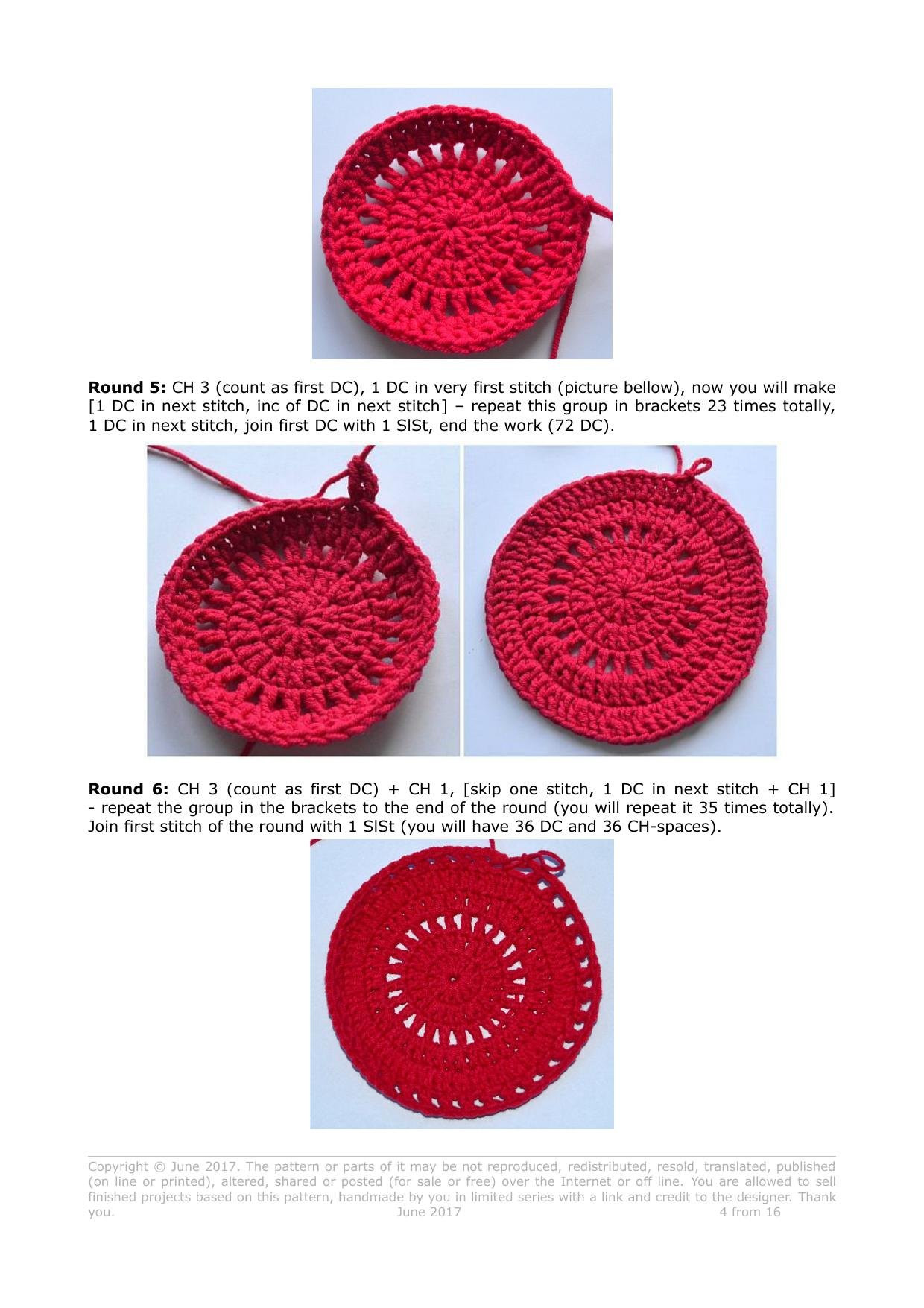 Strawberry purse crochet pattern by Vendula Maderska, red and white bag with beads