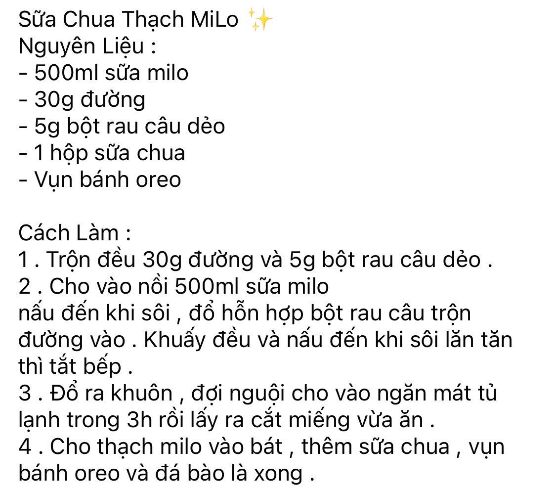 Sữa Chua Thạch Milo Béo Ngậy Tại Nhà - Công Thức Chi Tiết Với Vụn Bánh Oreo