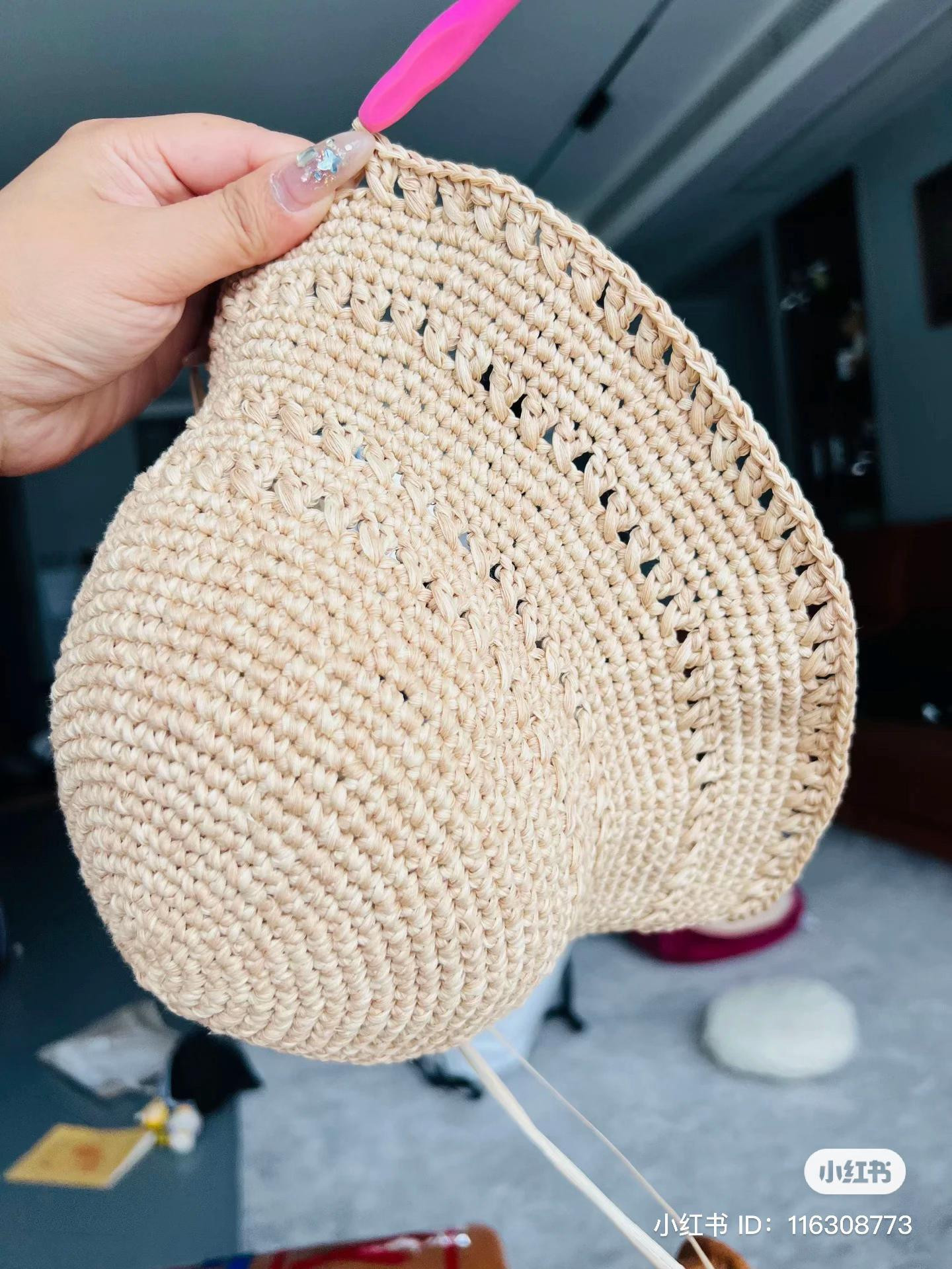 Summer Colorful Raffia Crochet Hat Tutorial