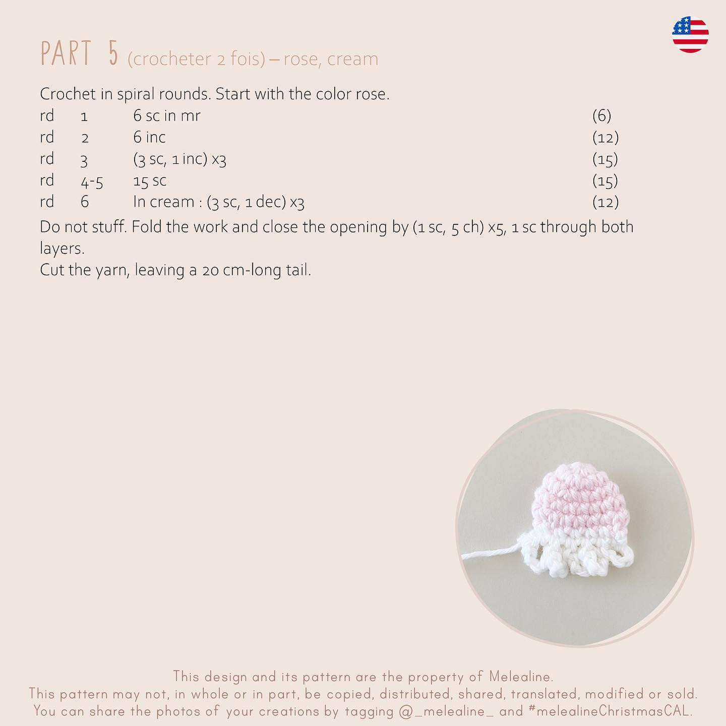 Summer Mystery CAL Part 5 - Free Crochet Amigurumi Pattern by Melealine